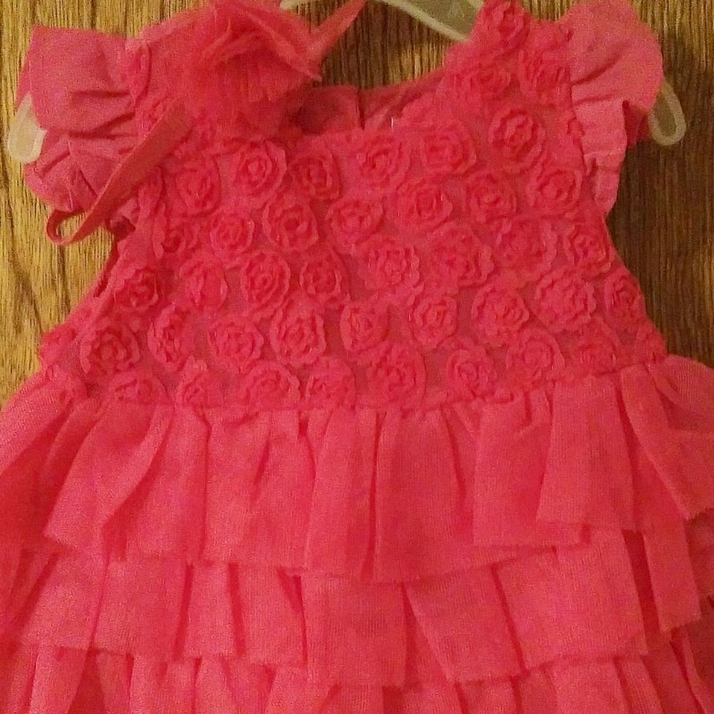 Roses n Ruffles Pink 3pc Baby Girl Dress